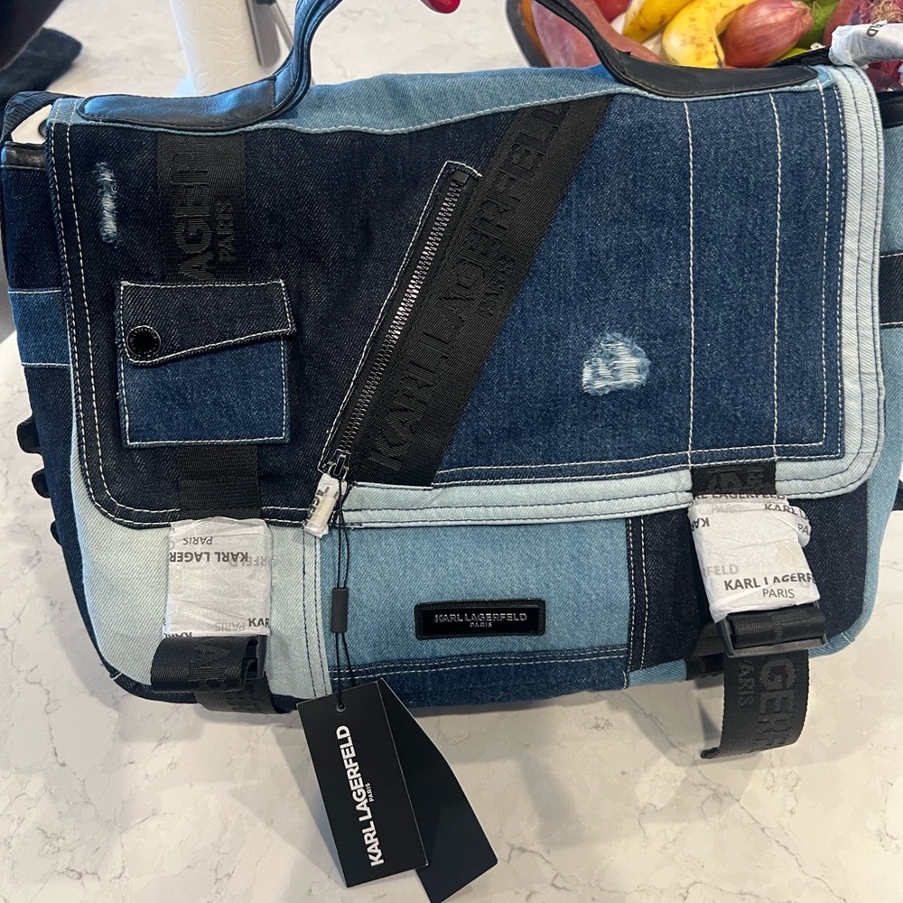 Karl Lagerfeld Denim Messenger Bag